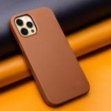 Hülle iPhone 12 Pro Max - Qialino Echtleder (MagSafe kompatibel) - Braun