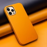 Coque iPhone 12 Pro Max - Qialino cuir véritable (compatible MagSafe) - Orange