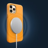 Coque iPhone 12 Pro Max - Qialino cuir véritable (compatible MagSafe) - Orange