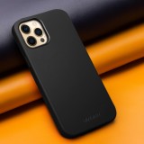 Coque iPhone 12 Pro Max - Qialino cuir véritable (compatible MagSafe) - Noir