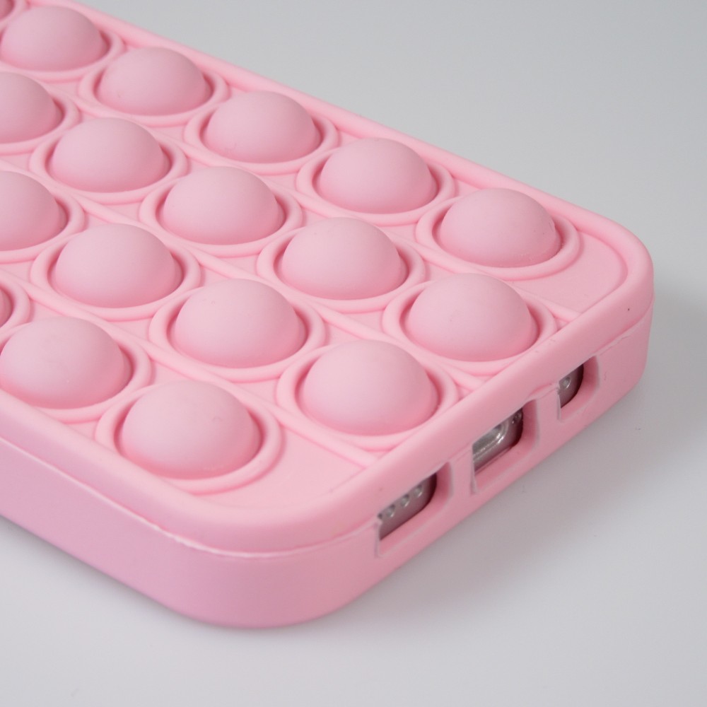 Coque iPhone 12 / 12 Pro - Silicone jeu éclate bulles anti-stress - Rose