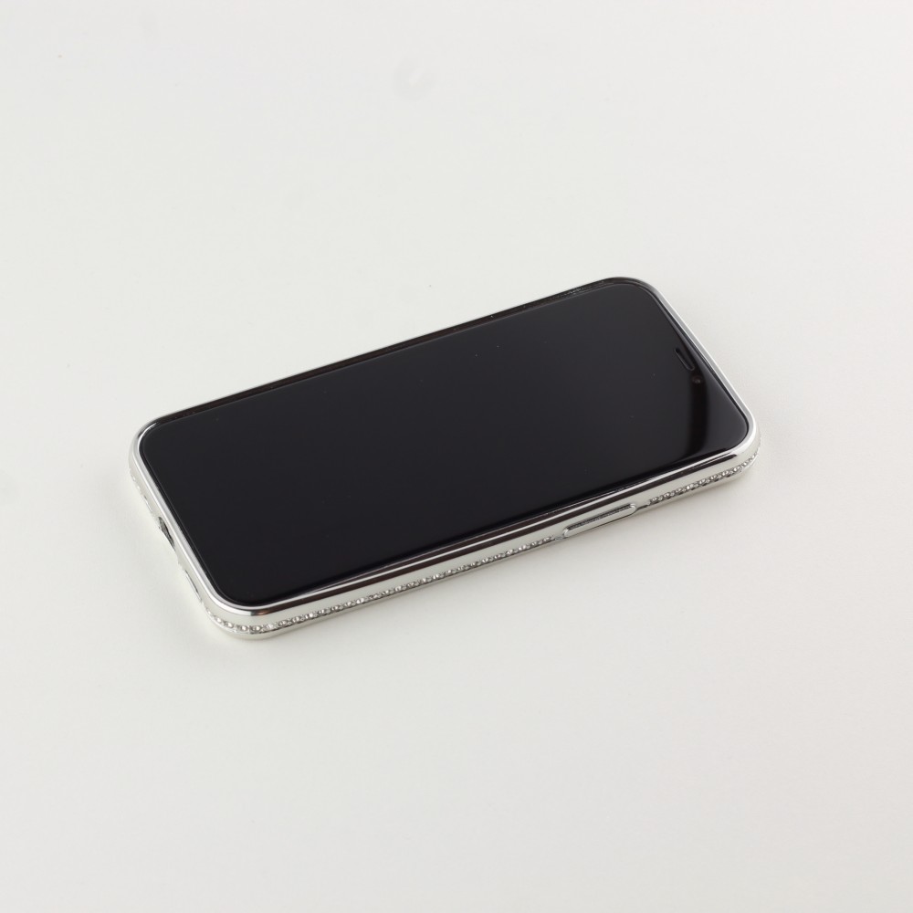 Coque iPhone 12 mini - Bumper Diamond strass - Argent
