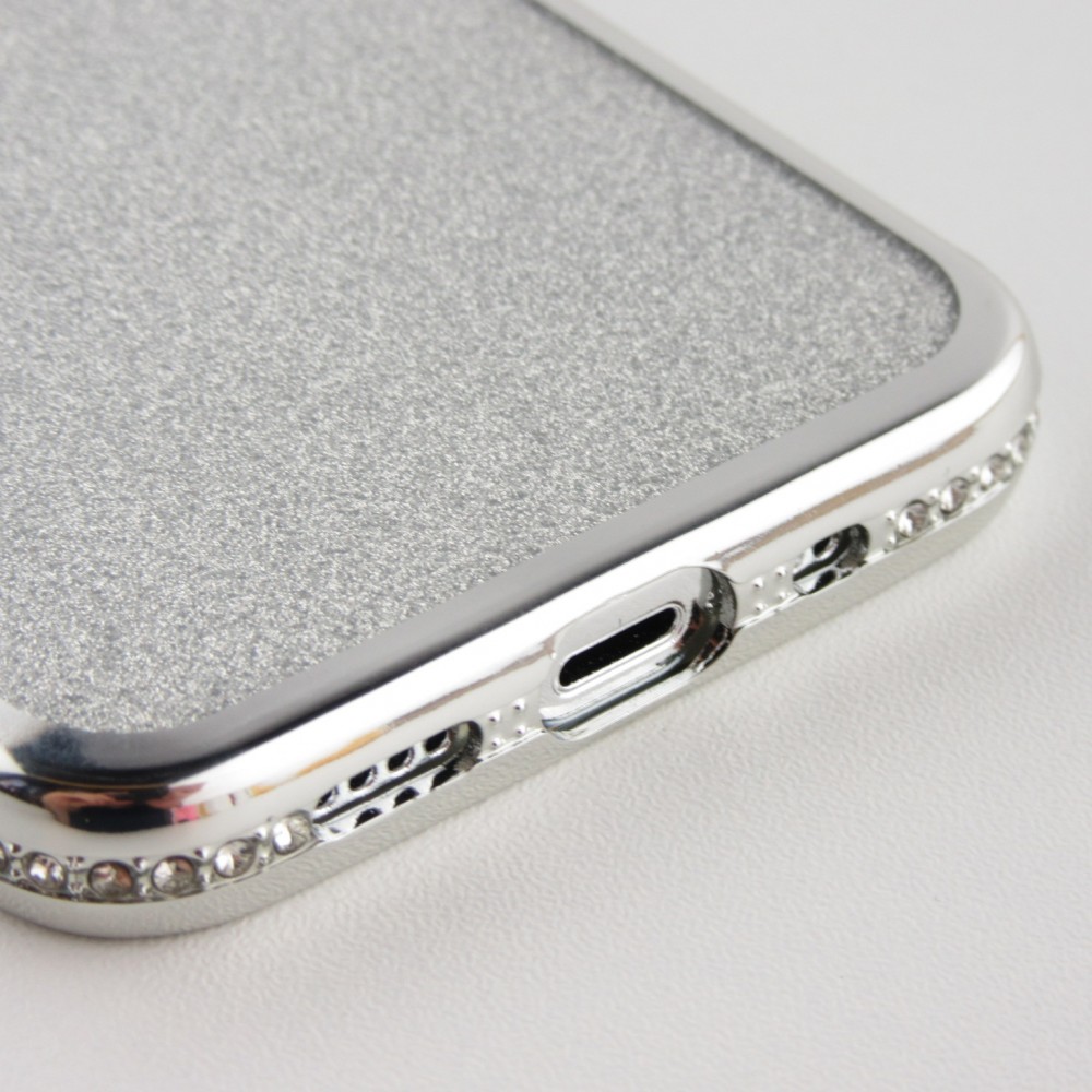 Hülle iPhone 12 mini - Bumper Diamond strass - Silber