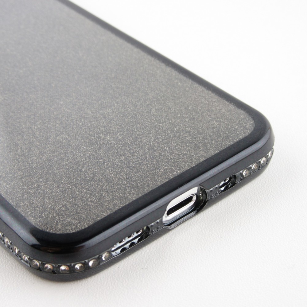 Coque iPhone 12 / 12 Pro - Bumper Diamond strass - Noir