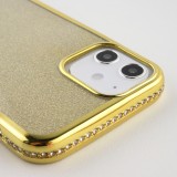 Coque iPhone 12 mini - Bumper Diamond strass - Or