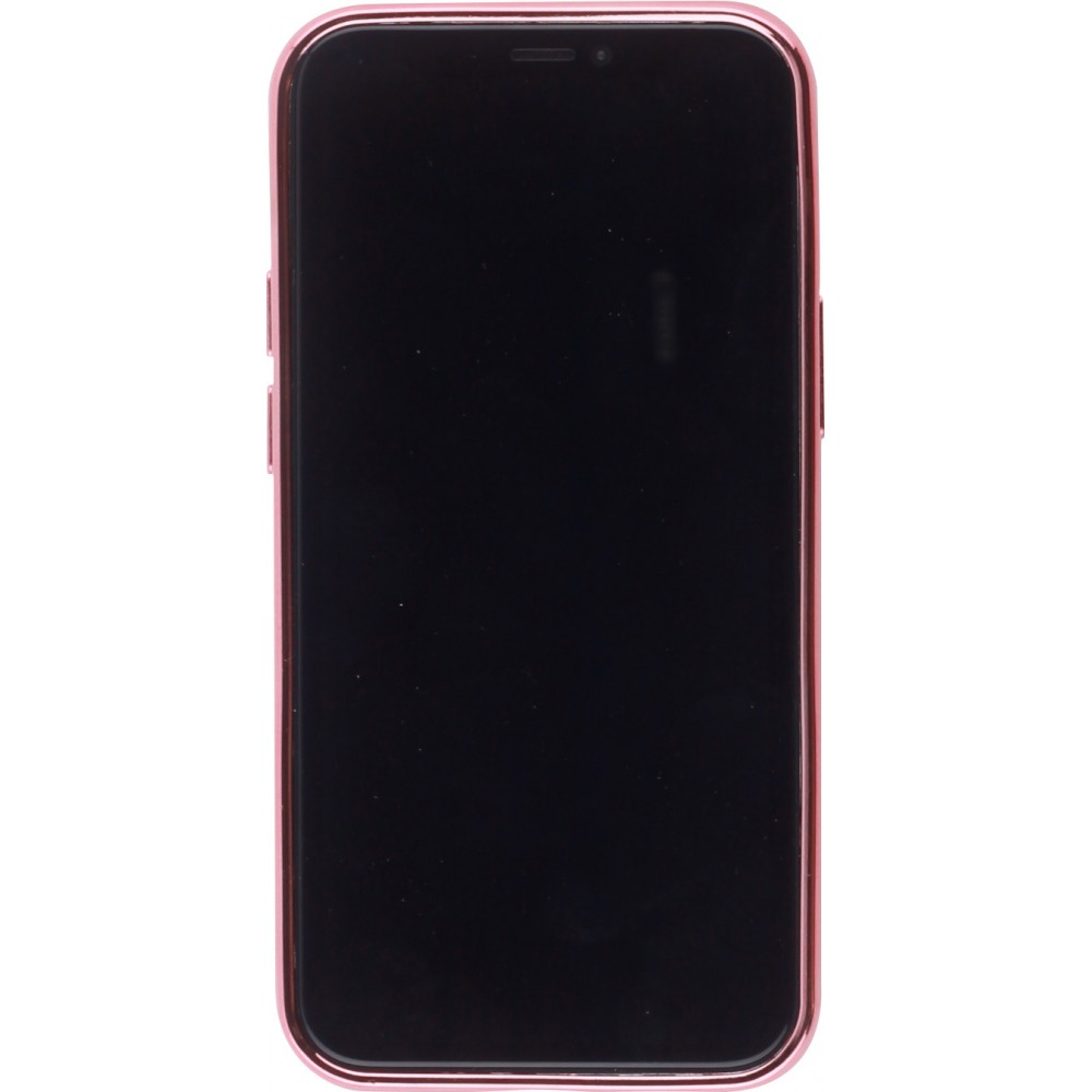 Hülle iPhone 12 mini - Bumper Diamond strass rosa - Gold