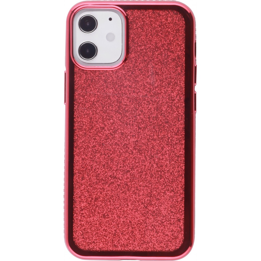 Coque iPhone 12 mini - Bumper Diamond strass - Rouge