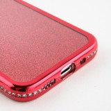 Coque iPhone 12 mini - Bumper Diamond strass - Rouge