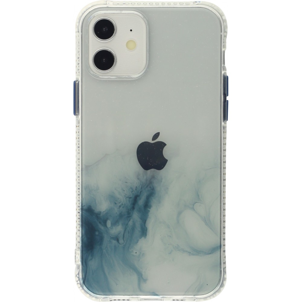 Coque iPhone 12 mini - Clear Bumper gradient paint - Bleu clair