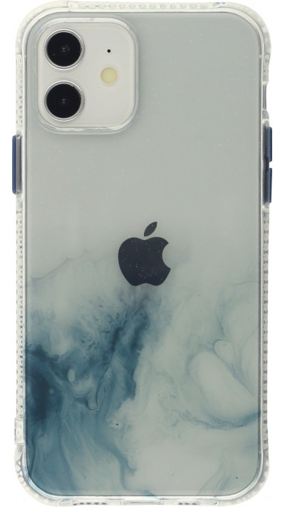 Coque iPhone 12 mini - Clear Bumper gradient paint - Bleu clair