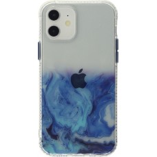 Coque iPhone 12 mini - Clear Bumper gradient paint - Bleu foncé