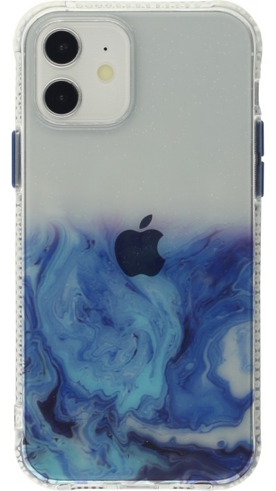 Coque iPhone 12 mini - Clear Bumper gradient paint - Bleu foncé