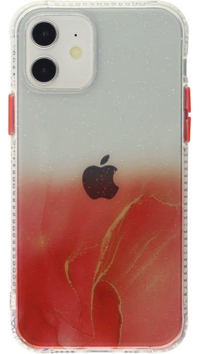 Coque iPhone 12 mini - Clear Bumper gradient paint - Rouge