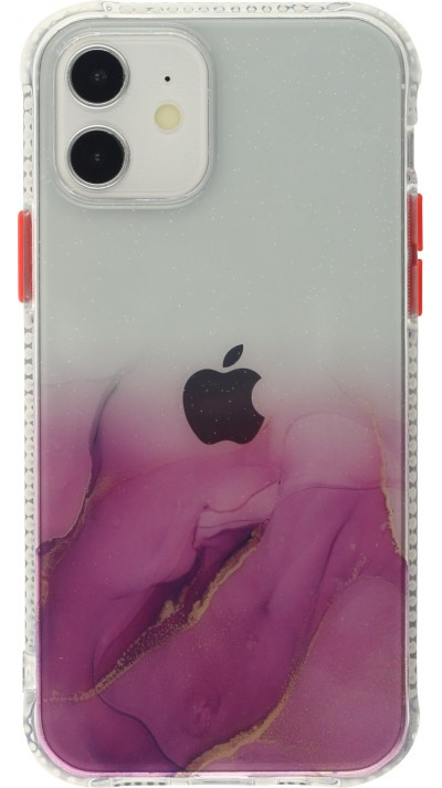 Coque iPhone 12 mini - Clear Bumper gradient paint - Violet