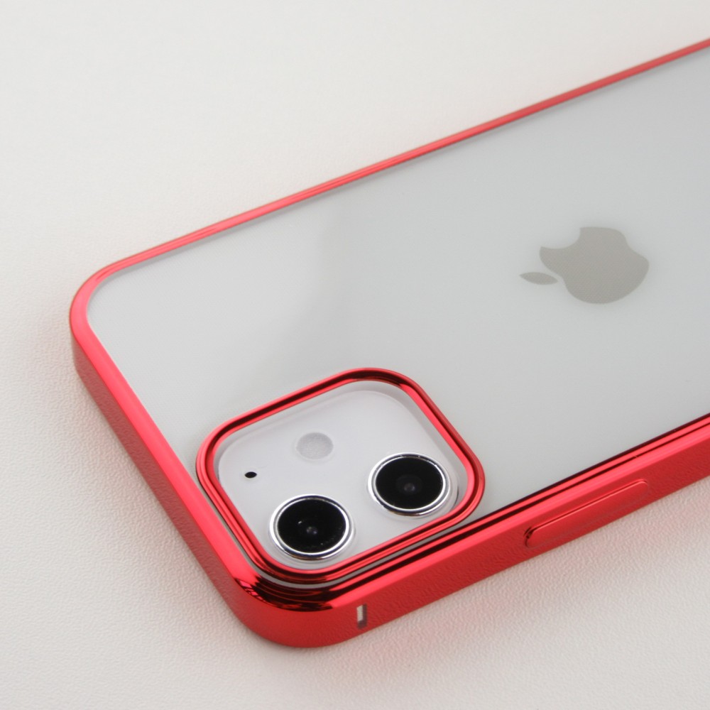 Coque iPhone 12 / 12 Pro - Electroplate - Rouge