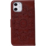 Coque iPhone 12 mini - Flip Dreamcatcher - Brun