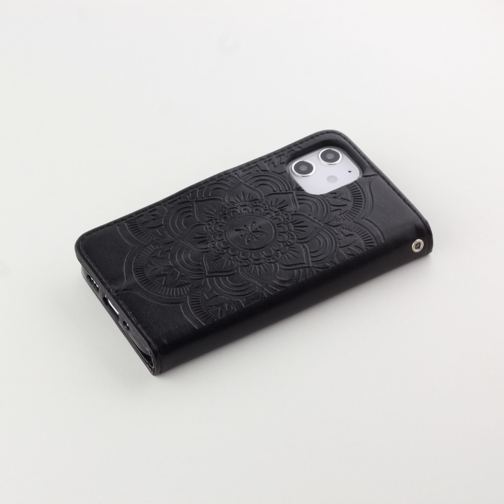 Coque iPhone 12 mini - Flip Dreamcatcher - Noir