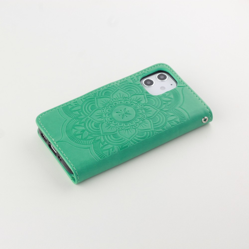 Coque iPhone 12 mini - Flip Dreamcatcher - Vert menthe