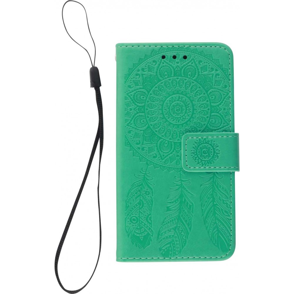 Coque iPhone 12 mini - Flip Dreamcatcher - Vert menthe