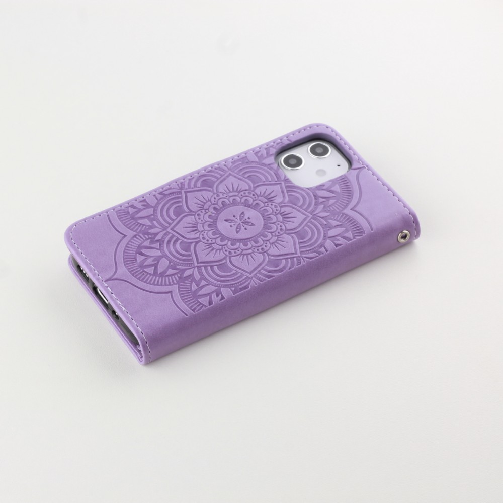 Hülle iPhone 12 mini - Flip Dreamcatcher - Violett