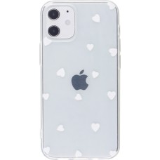 Coque iPhone 12 mini - Gel petit coeur - Blanc