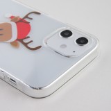 Hülle iPhone 12 mini - Gummi transparent Weihnachten rentier
