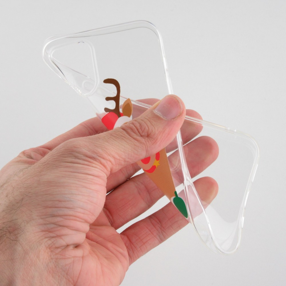 Coque iPhone 12 mini - Gel transparent Noël renne