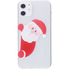 Hülle iPhone 12 mini - Gummi transparent Weihnachten santa