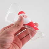 Hülle iPhone 12 mini - Gummi transparent Weihnachten santa
