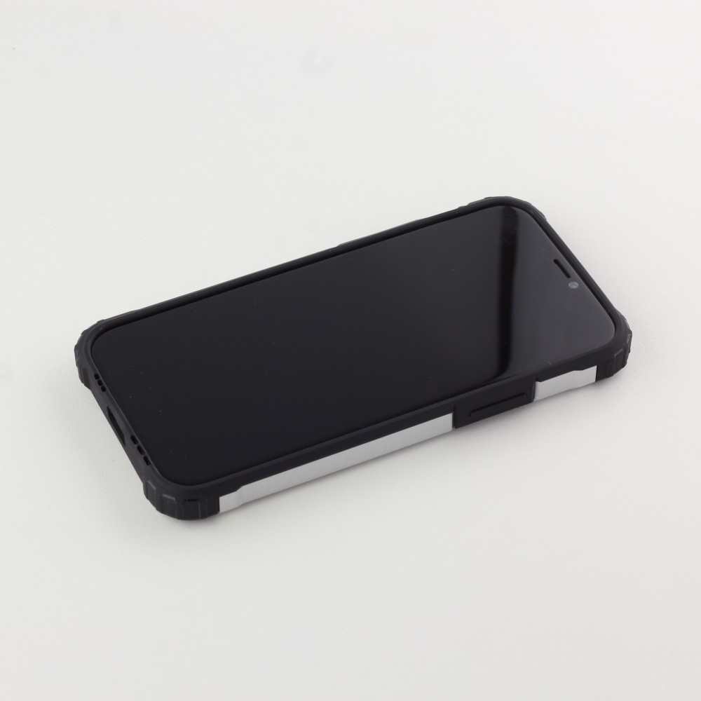 Coque iPhone 12 / 12 Pro - Hybrid carbon - Argent