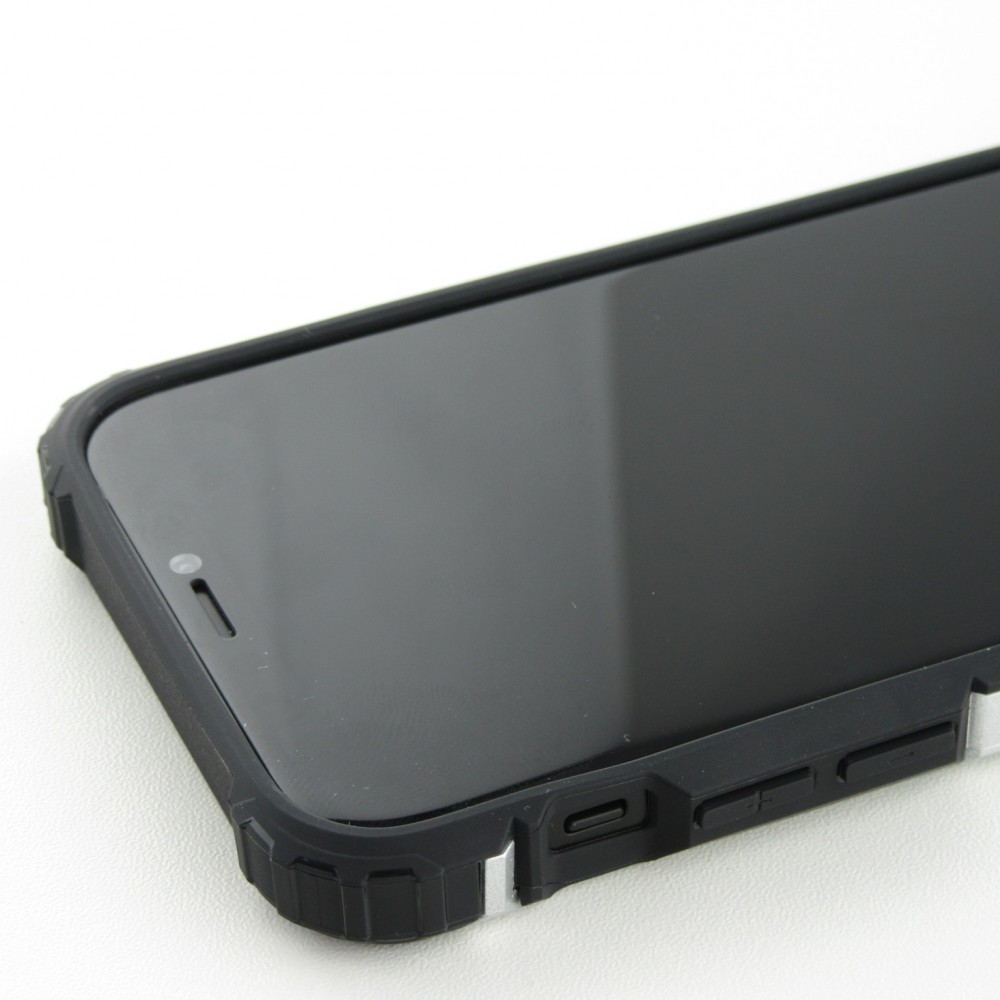Coque iPhone 12 mini - Hybrid carbon - Argent