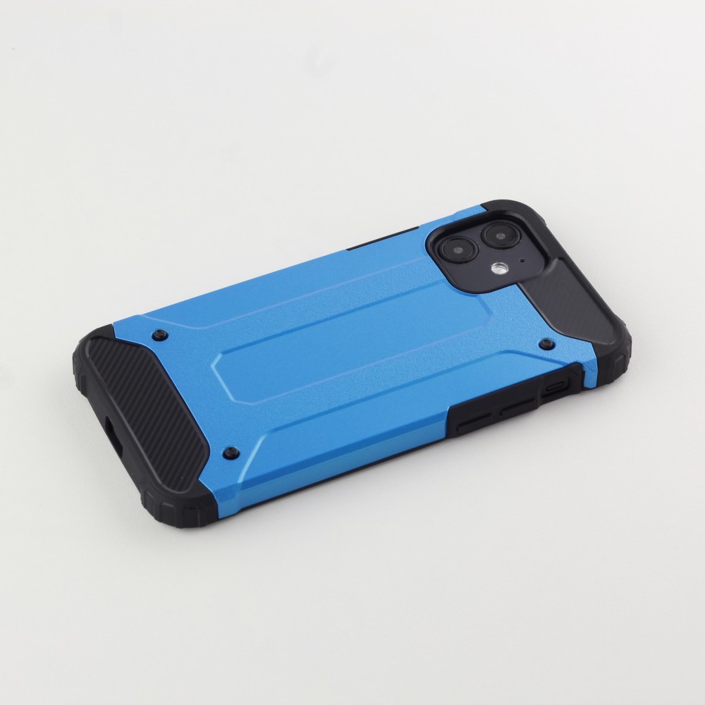 Coque iPhone 12 mini - Hybrid carbon - Bleu