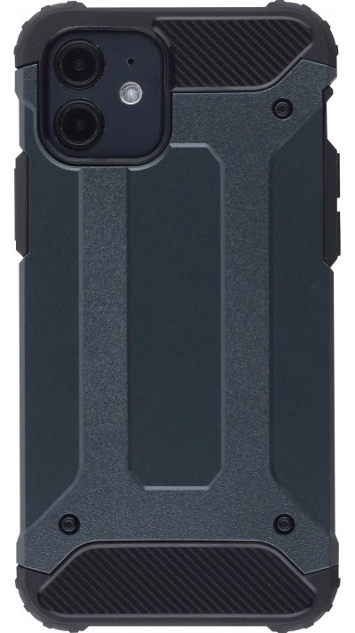 Coque iPhone 12 / 12 Pro - Hybrid carbon - Gris