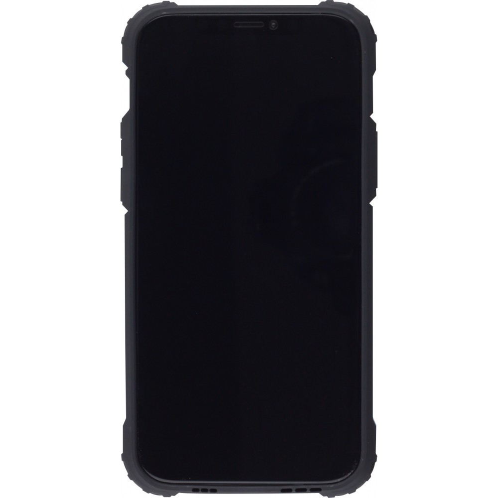 Coque iPhone 12 / 12 Pro - Hybrid carbon - Noir