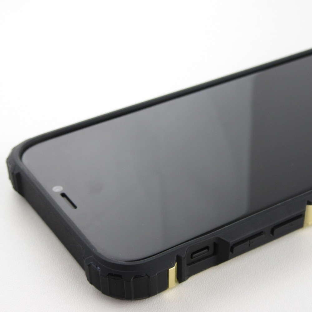 Coque iPhone 12 mini - Hybrid carbon - Or