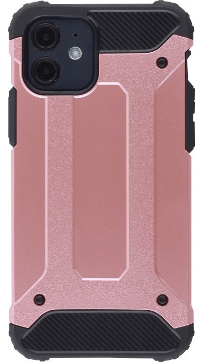 Hülle iPhone 12 / 12 Pro - Hybrid carbon - Rosa