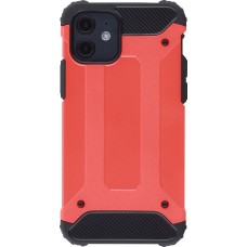 Coque iPhone 12 / 12 Pro - Hybrid carbon - Rouge