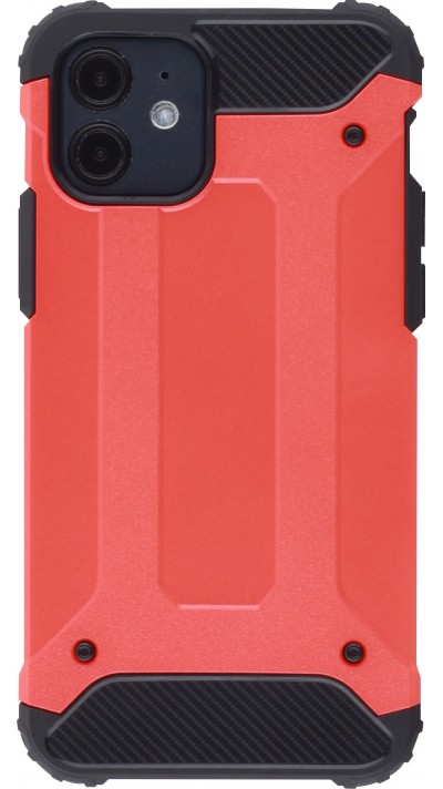 Coque iPhone 12 mini - Hybrid carbon - Rouge