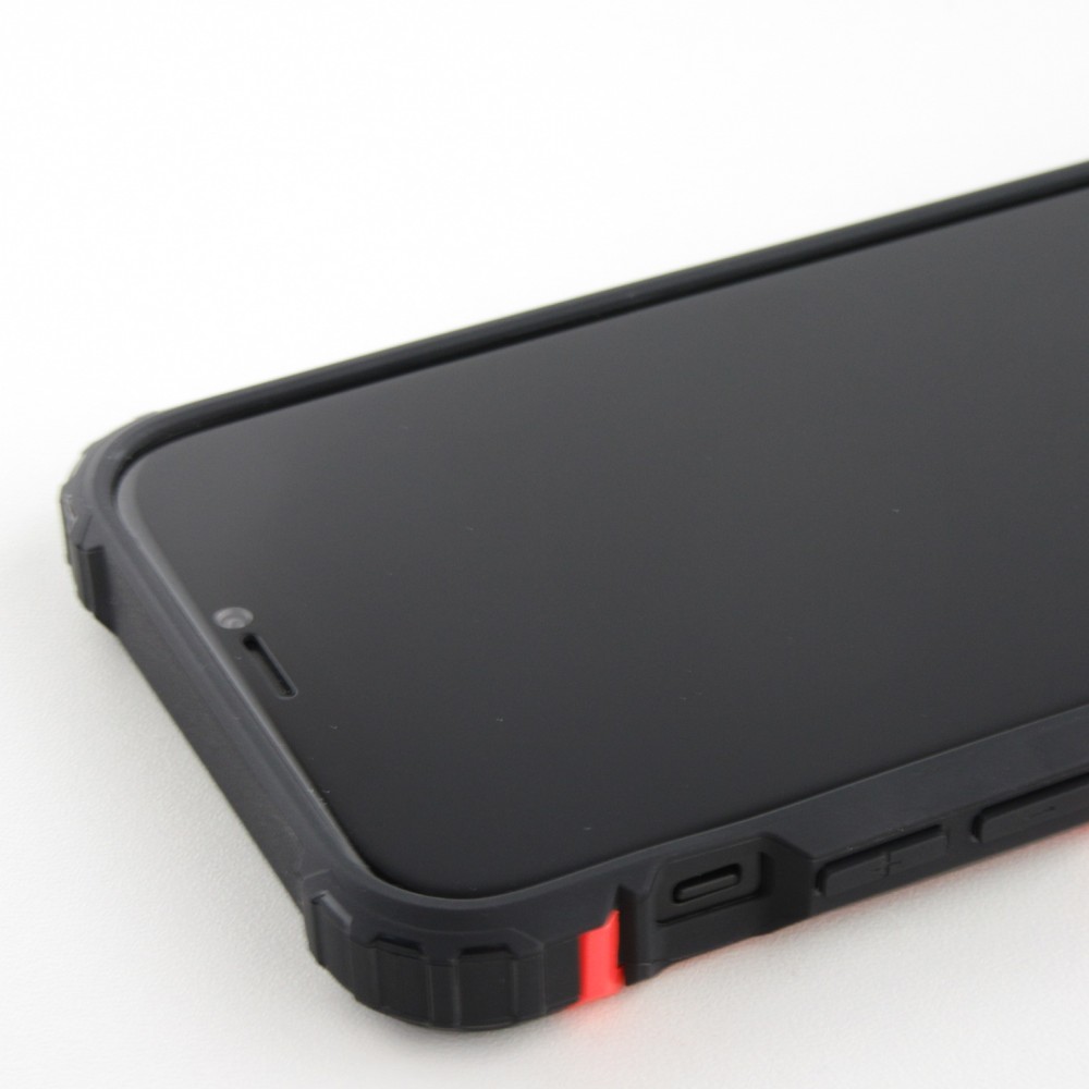 Coque iPhone 12 mini - Hybrid carbon - Rouge