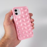 Coque iPhone 12 mini - Silicone jeu éclate bulles anti-stress - Rose