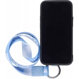 Coque iPhone 12 mini - Wallet Poche avec cordon  - Bleu