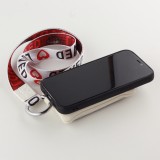 Hülle iPhone 12 mini - Wallet mit tasche und Schleife - Weiss