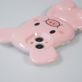 Coque iPhone 13 - 3D Petit cochon mignon - Rose