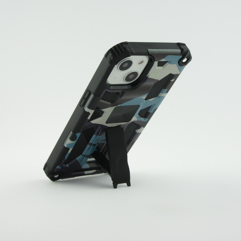 iPhone 13 Case Hülle - Armor Camo Blau - Grau