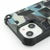 Coque iPhone 13 - Armor Camo  bleu - Gris