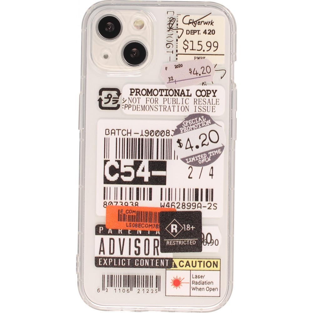 iPhone 11 Case Hülle - Aufkleber Vintage Sticker Price-tag collage - Transparent