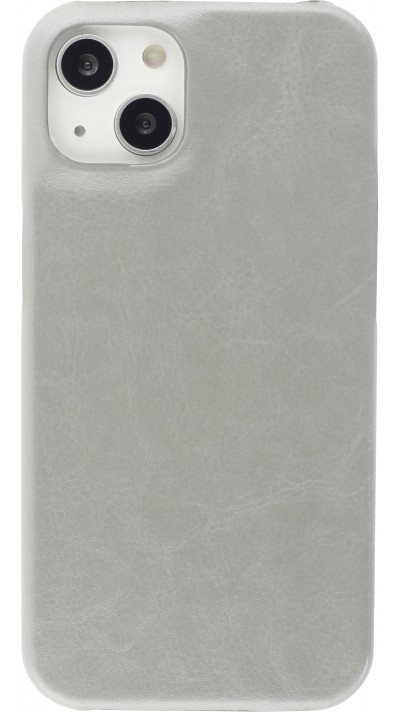 Hülle iPhone 13 mini - Basic-Leder - Grau