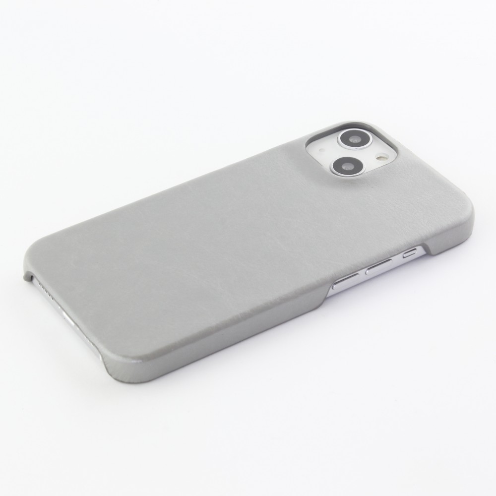 iPhone 13 Case Hülle - Basic-Leder - Grau