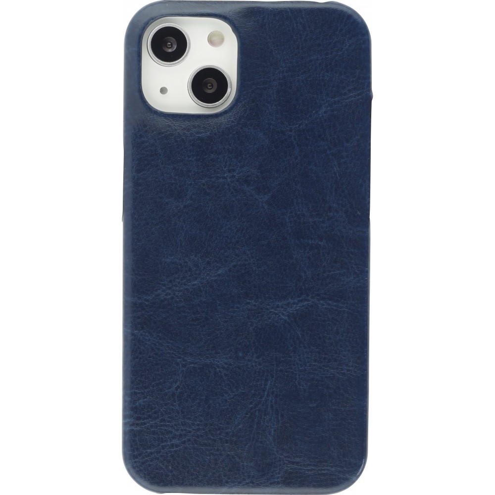 iPhone 13 Case Hülle - Basic-Leder blau