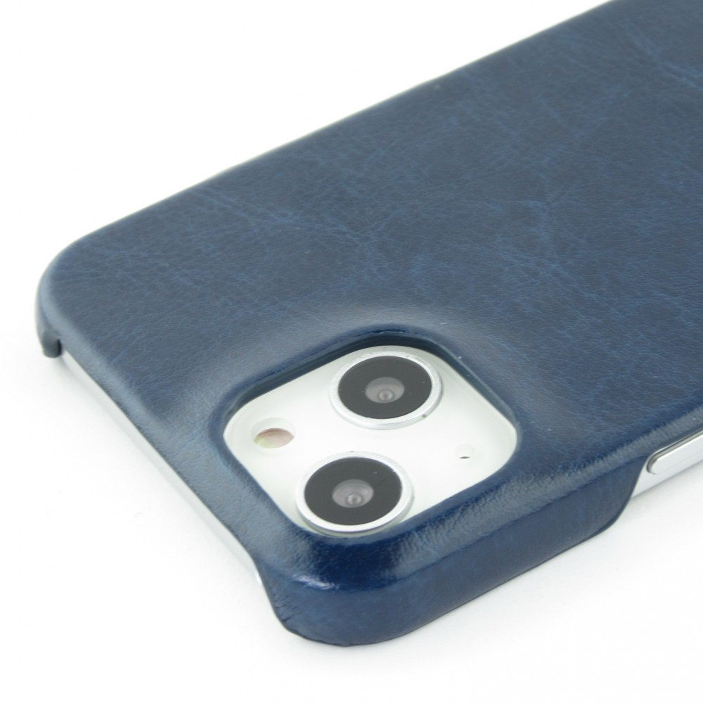 iPhone 13 Case Hülle - Basic-Leder blau